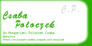 csaba poloczek business card